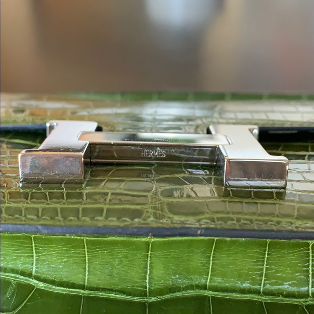 Hermès Crocodile Lime Green Mini Constance Bag Q - Picture 3 of 8